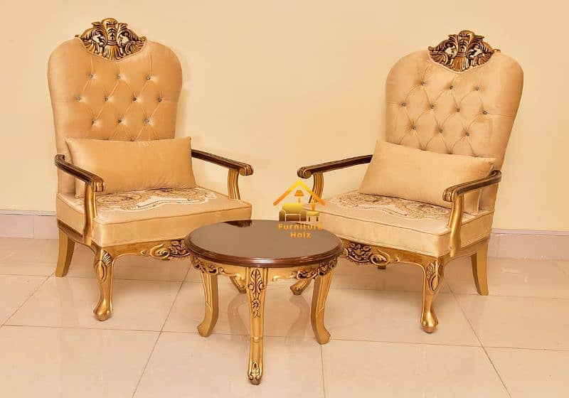 #Bedroom Chairs #Chinioti wooden chair #highback bedroom chairs set 6