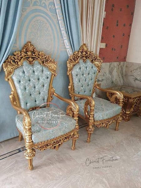 #Bedroom Chairs #Chinioti wooden chair #highback bedroom chairs set 9