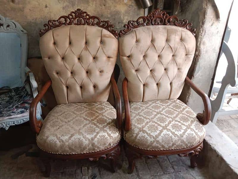 #Bedroom Chairs #Chinioti wooden chair #highback bedroom chairs set 15