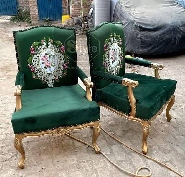 #Bedroom Chairs #Chinioti wooden chair #highback bedroom chairs set 16