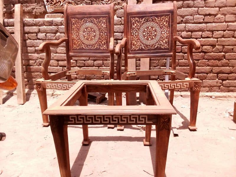 #Bedroom Chairs #Chinioti wooden chair #highback bedroom chairs set 19