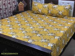 3 pc Cotten printed double bed sheet