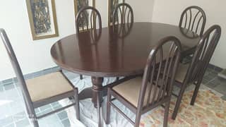 6 seater wood dining table