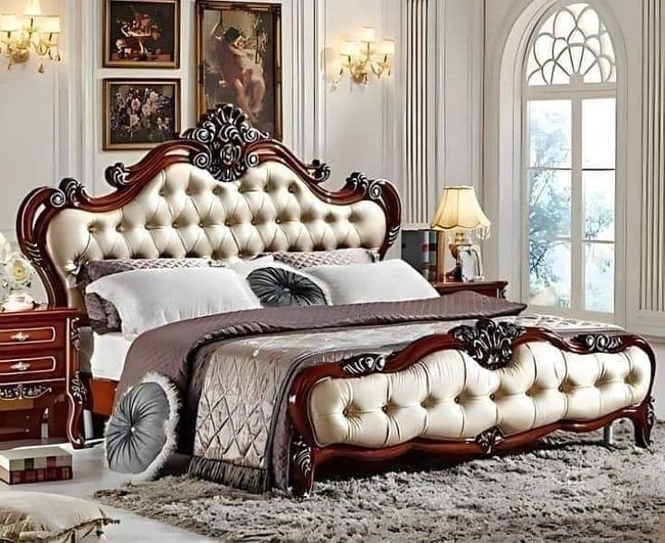 #Cushion bed set#Poshish bed#Chinioti wooden bed#simple bed#double bed 0