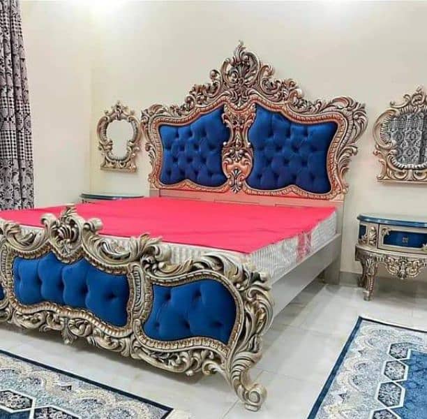 #Cushion bed set#Poshish bed#Chinioti wooden bed#simple bed#double bed 17