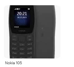 for sale nokia 105 orignal only 1 month use. with box andcharger