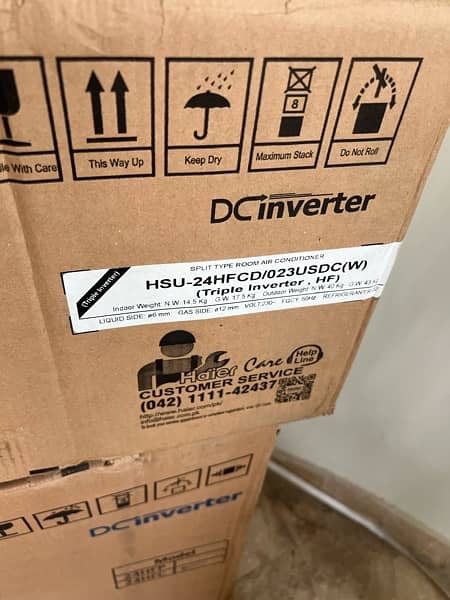 2 ton Haier DC Inverter , hot and cool. packed Carton 2