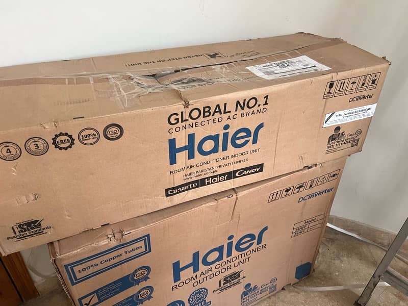 2 ton Haier DC Inverter , hot and cool. packed Carton 4