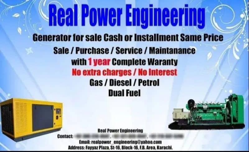 Generators , industrial Generators for sale in Pakistan , Real Power 1