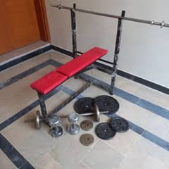 Bench rod dumbbells plate