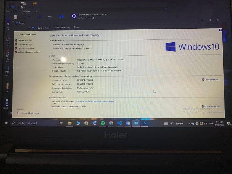 Haier Laptop for Sale with SSD-128GB 2