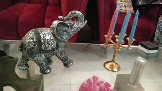 brass cow boy show elephant with candles stand