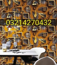 PVC Room Wallpaper, Mural wall pictures, Fluted Wall panels .