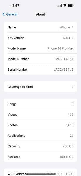 Iphone 14promax Non-pta 256GB 3