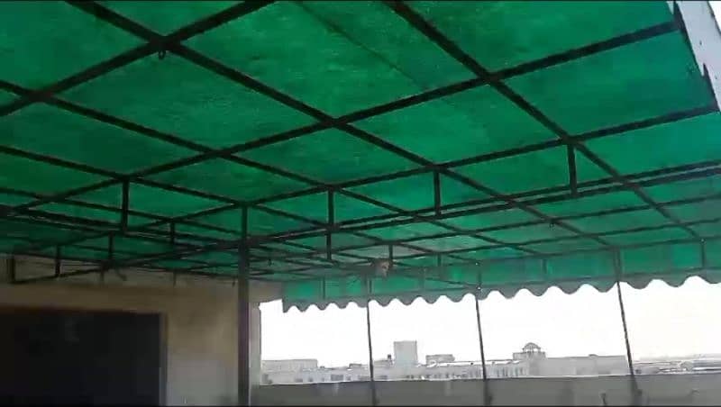 Fiberglass shade for sale with iron structure/iron gate /gril 4