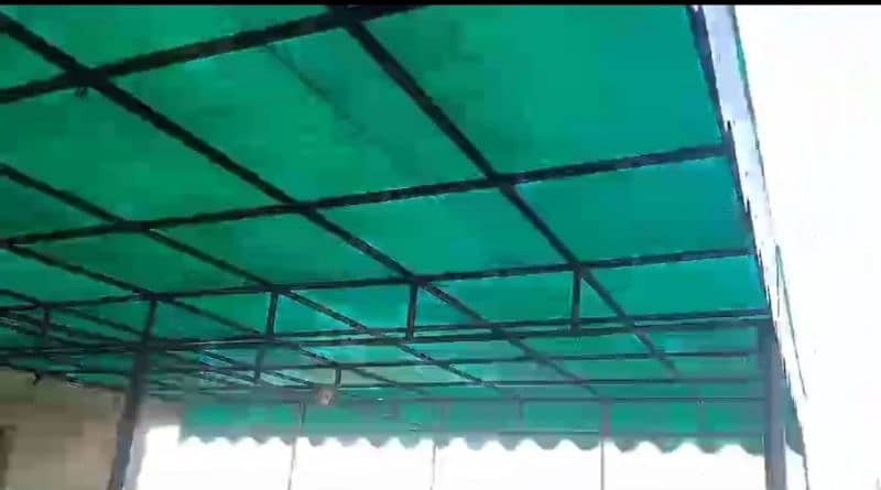 Fiberglass shade for sale with iron structure/iron gate /gril 5