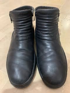 Black leather boots