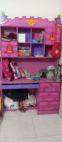 Kids bed with dressing table and study table