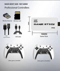 M15 4K PRO GAME STICK 64 GB VIDEO GAME CONSOLE DOUBLE CONTROLLERS