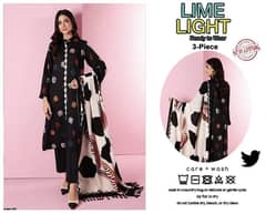 3 Pcs Women's Unstitched Lawn Embroidered Suit