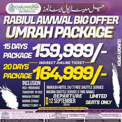 RABIUL AWWAL  UMRAH PACKAGE OFFER LIMITED TIME