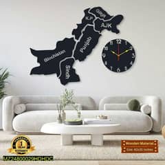 Pakistan map and clock