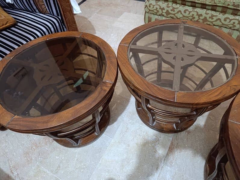 1 Full & 2 Side Tables For Sale 3