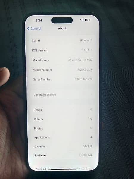 iphone 14 max pro 512 GB not PTA 7