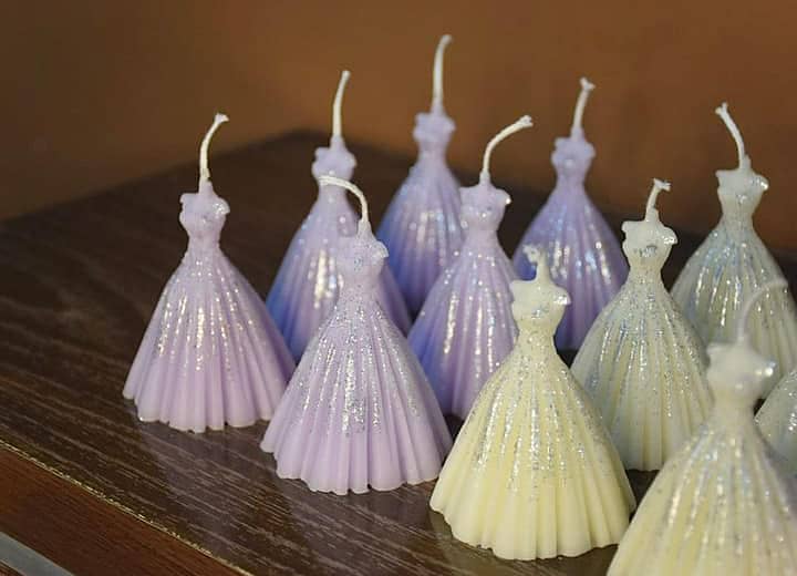 bridal dress candle barbie /gift /decor 1