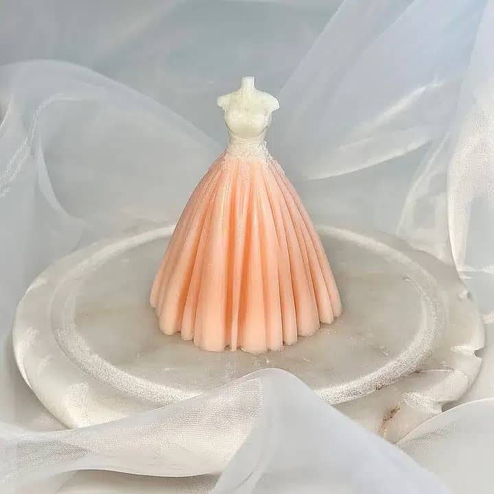 bridal dress candle barbie /gift /decor 3