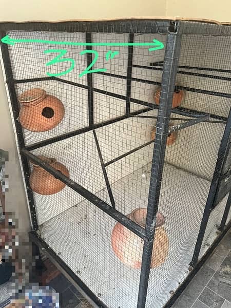 Cage |for Parrots  | High quality profile pipe | With Iron stand | 4ft 7