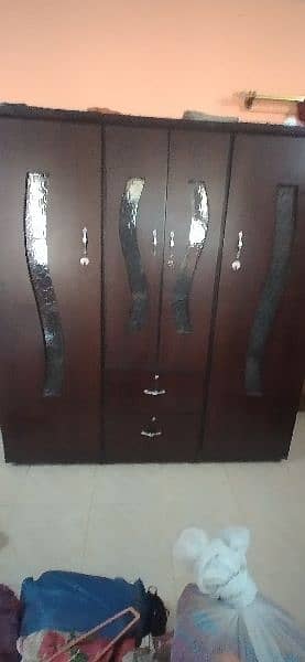 huge Wooden Almaari 3 doors 2 drawers 0