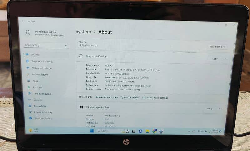 HP 840 G2 core i7 5th generation touch screen 1