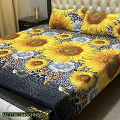 3Pcs Crystal Cotton Printed Bedsheet