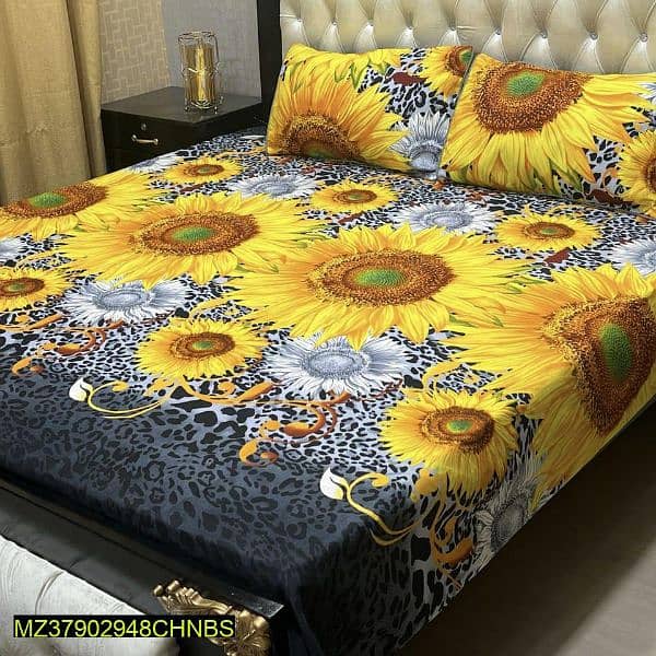 3Pcs Crystal Cotton Printed Bedsheet 0