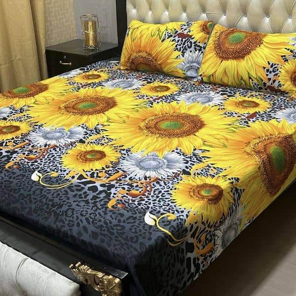 3Pcs Crystal Cotton Printed Bedsheet 1