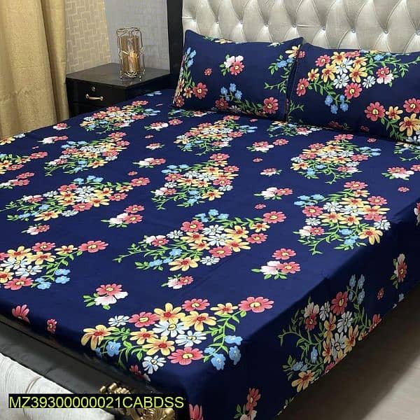 3Pcs Crystal Cotton Printed Bedsheet 5