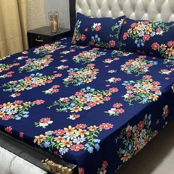 3Pcs Crystal Cotton Printed Bedsheet 6