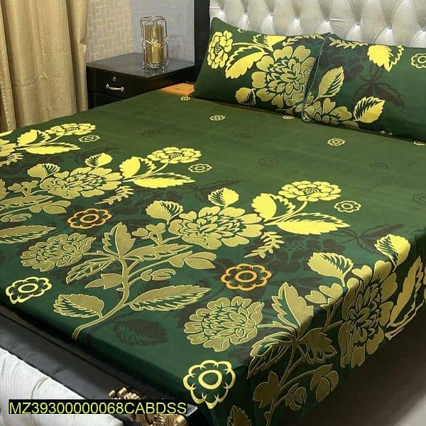 3Pcs Crystal Cotton Printed Bedsheet 12