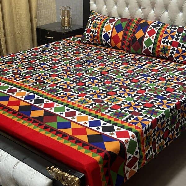 3Pcs Crystal Cotton Printed Bedsheet 15