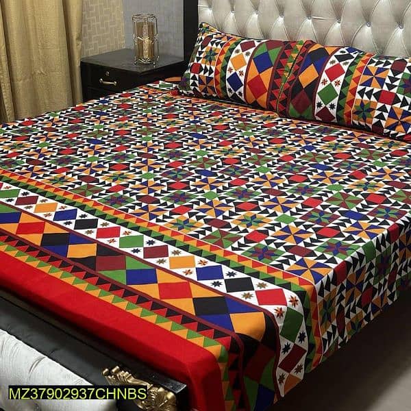 3Pcs Crystal Cotton Printed Bedsheet 16