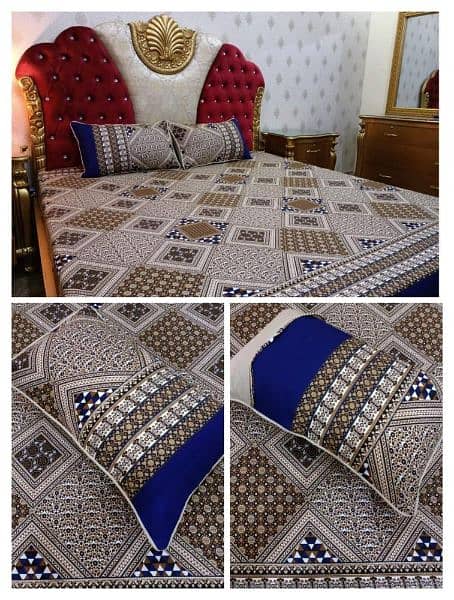 3Pcs Crystal Cotton Printed Bedsheet 17