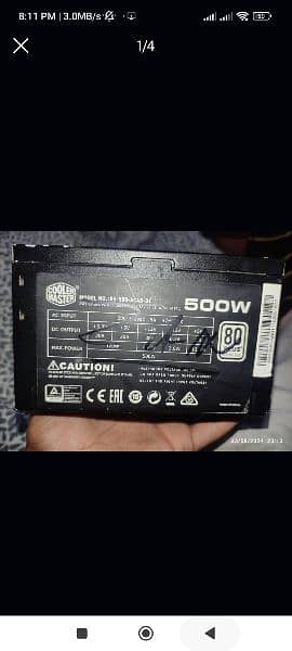 Cooler master power supply 500watt 0