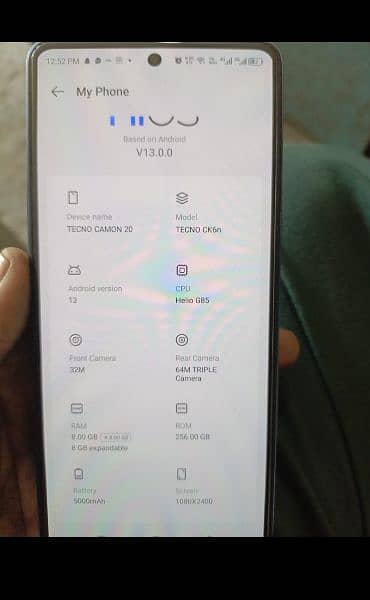 tecno common 20 256gb 5