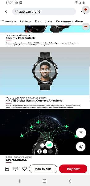 zeblaze thor 6 - 4GLTE Android 10 Smart Watch 9