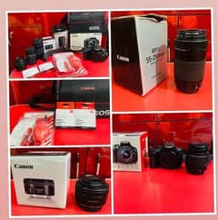 Canon 1200D + kit lens  & 50mm lens f/1.8 STM , E/F 55-250mm lens