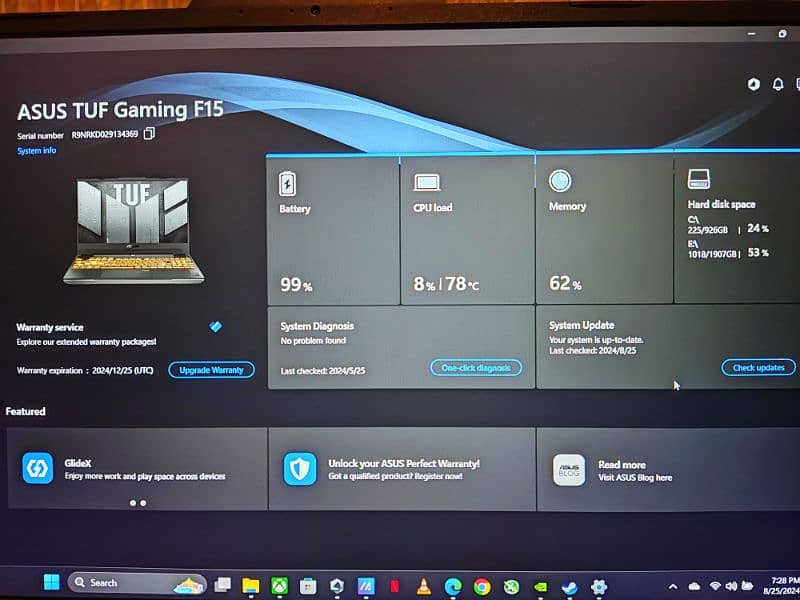 Asus tuf F15 gaming laptop RTX 4070 full box 7