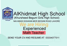 Female Teachers required (BA/BSc/MSc)