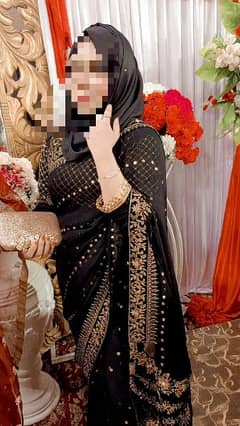 Maria B Stitched black saree [03029687319]