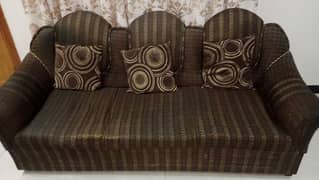 Brown fabric sofa set